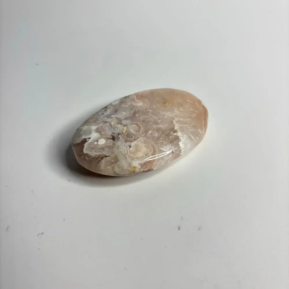 Pink Amethyst Flower Agate Palm Stone
